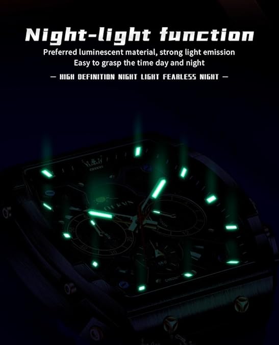Mens Watches Stylish Chronograph Waterproof Luminous Silicon Strap Multifunction Watches for Men Business White Men Wrist Watch