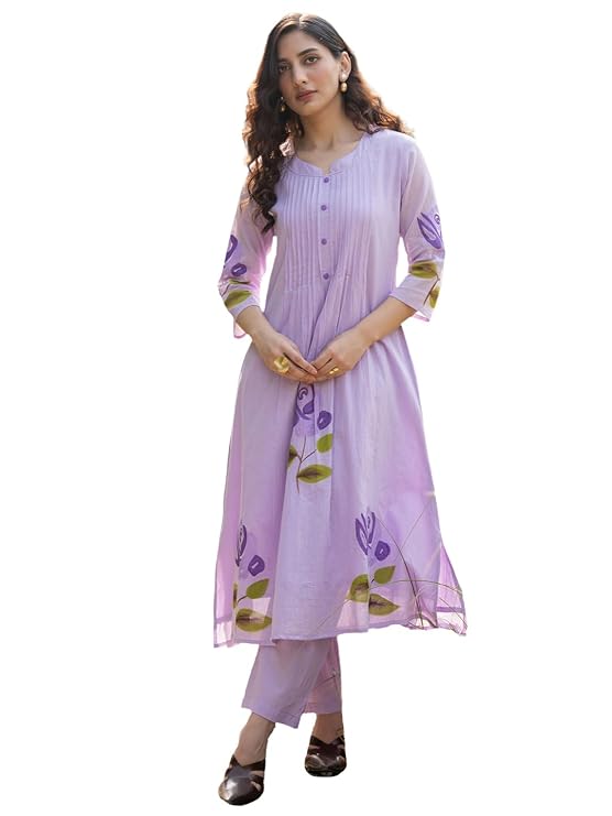 Women's Cotton Ethnic Co-Ord Set | Kurta Pant Set | Stylish Cotton Suit Set for Women