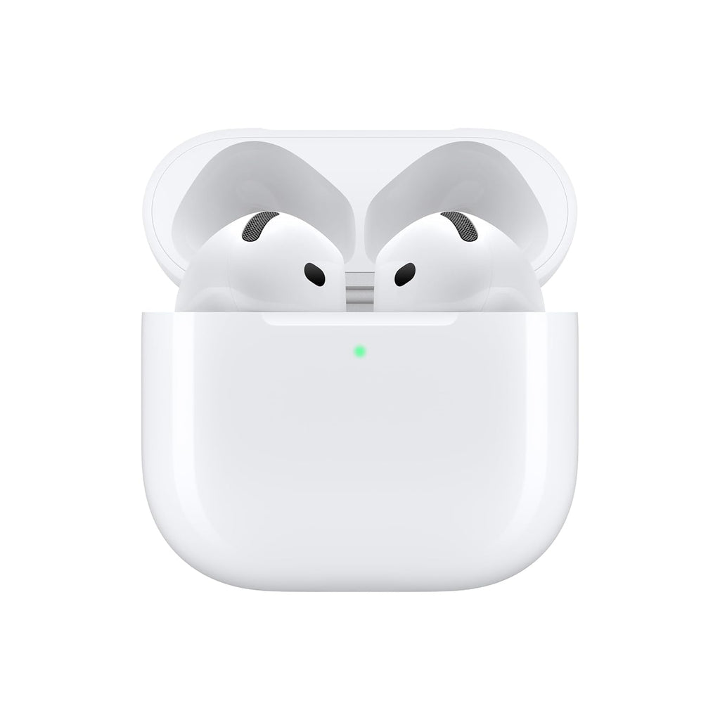 AirPods 4 Wireless Earbuds, Bluetooth Headphones, Personalised Spatial Audio, Sweat and Water Resistant, USB-C Charging Case, H2 Chip, Up to 30 Hours of Battery Life, Effortless Setup for iPhone