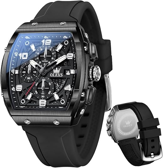 Mens Watches Stylish Chronograph Waterproof Luminous Silicon Strap Multifunction Watches for Men Business White Men Wrist Watch