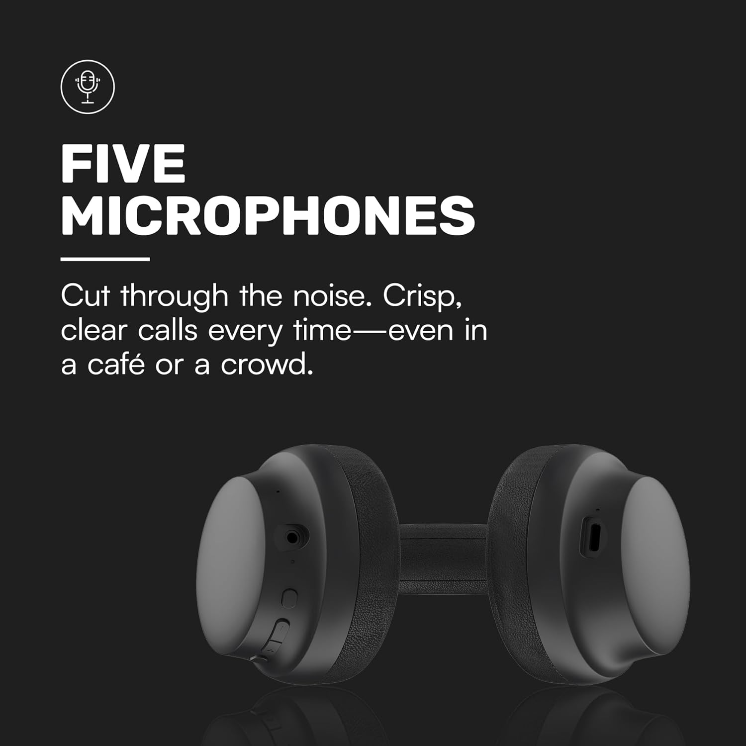 Bluetooth Headphones - Over The Ear, Active Noise Cancelling Wireless Headphones + Awareness Mode, Bluetooth Headset with Mic, 50 Hours of Battery Life