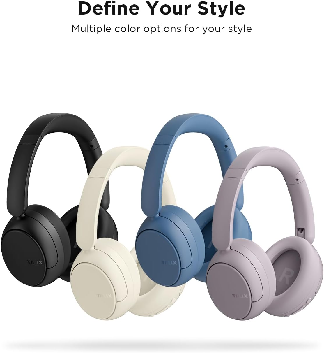 Hybrid Active Noise Cancelling Headphones, Wireless Over-Ear Bluetooth Headphones, 110H Playtime, Hi-Res Audio, Bass Boost, Clear Calls, Comfortable Fit, Bluetooth 6.0 Headset