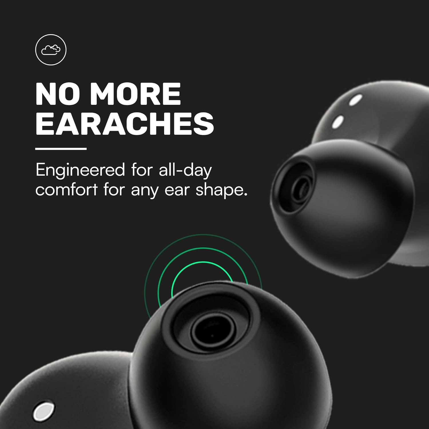 Everyday Classic Bluetooth Wireless Earbuds + Microphone with Active Noise Canceling, Sweat & Water-Resistant Earphones, Ear Buds Wireless Bluetooth 32 Hours Playtime