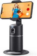 Auto Face Tracking Phone Holder, No App Required, 360° Rotation Face Body Phone Tracking Tripod Smart Shooting Camera Mount for Live Vlog Streaming Video, Rechargeable Battery