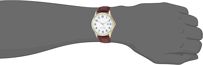 Men's Easy to Read 42mm Leather Band Analog Watch