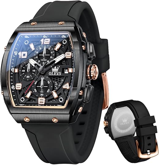 Mens Watches Stylish Chronograph Waterproof Luminous Silicon Strap Multifunction Watches for Men Business White Men Wrist Watch