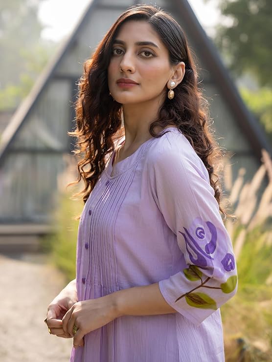 Women's Cotton Ethnic Co-Ord Set | Kurta Pant Set | Stylish Cotton Suit Set for Women
