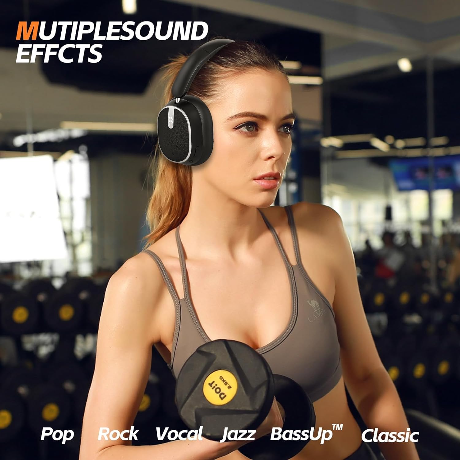 Hybrid Active Noise Cancelling Bluetooth Headphones,Bluetooth 6.0 Over Ear Wireless Headphones with 60H Playtime, Hi-Res Audio, Deep Bass, Memory Foam Ear Cups for Home Office Travel