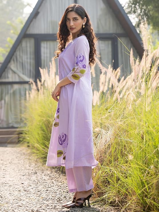 Women's Cotton Ethnic Co-Ord Set | Kurta Pant Set | Stylish Cotton Suit Set for Women