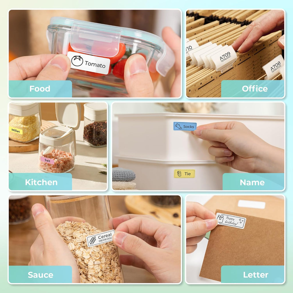 Label Maker Machine with Tape, P21 Bluetooth Label Printer, Wireless Mini Label Makers with Multiple Templates for School Office Home, White