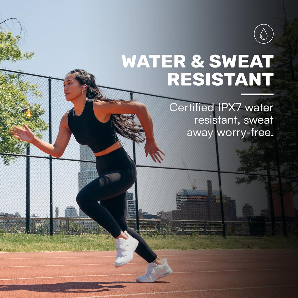 Fitness Bluetooth Wireless Earbuds + Microphone with Active Noise Canceling, Sweat & Water-Resistant Earphones, Running Headphones, Ear Buds Wireless Bluetooth 56 Hours Playtime