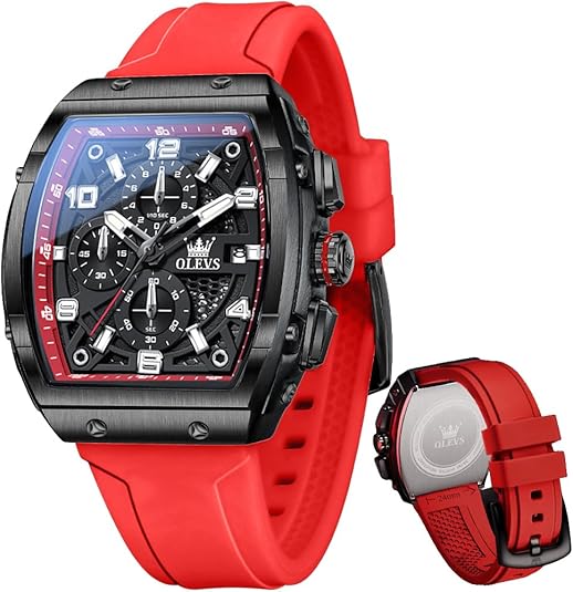 Mens Watches Stylish Chronograph Waterproof Luminous Silicon Strap Multifunction Watches for Men Business White Men Wrist Watch