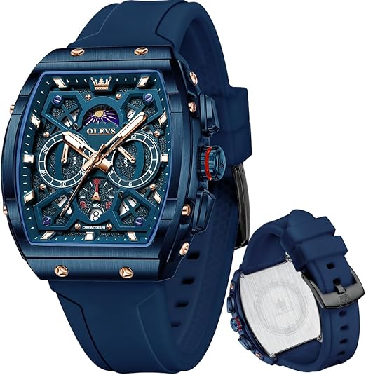 Mens Watches Stylish Chronograph Waterproof Luminous Silicon Strap Multifunction Watches for Men Business White Men Wrist Watch