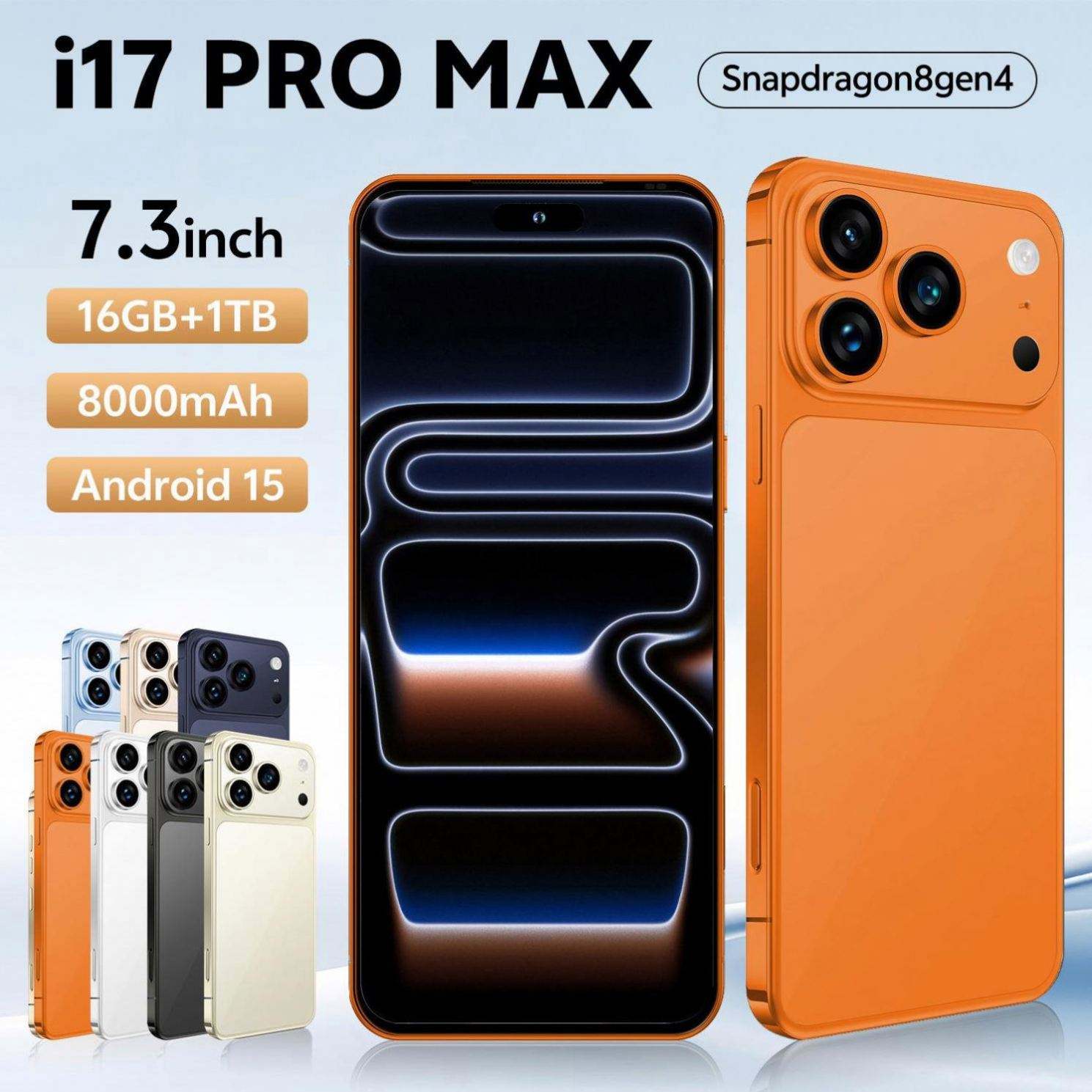 I 17 Pro Max 5G China Smartphone 108MP Triple Camera 16GB+1TB 8000mAh Fast Charge