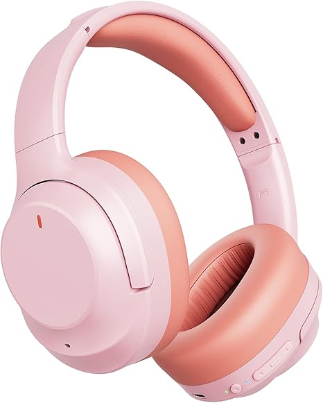 Active Noise Cancelling Headphones, Upgraded Wireless Bluetooth Headphones Over Ear with ENC Mic, HiFi Stereo Deep Bass, Noise Canceling Headphones Lightweight, BT 5.4, for Travel/Office/Home